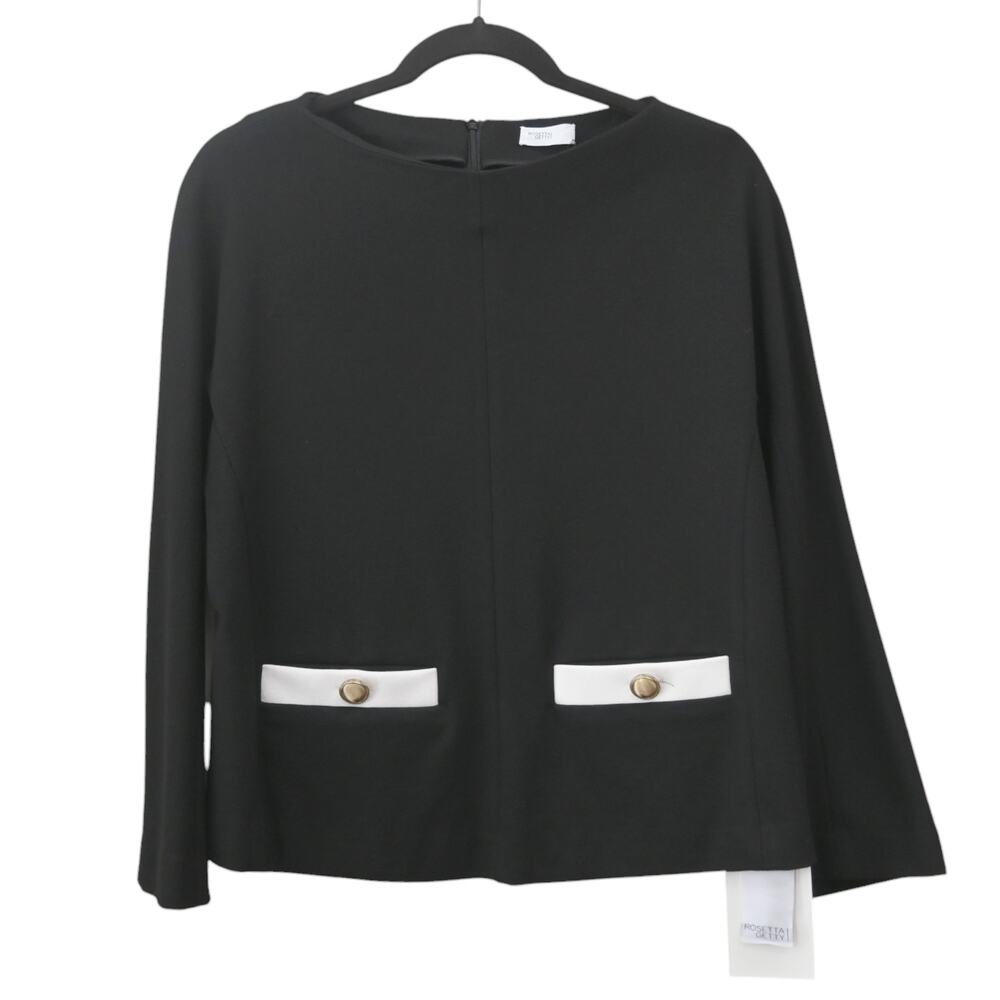 Rosetta Getty Interlock Boatneck Stretchy Knit Long Sleeve Top Size S